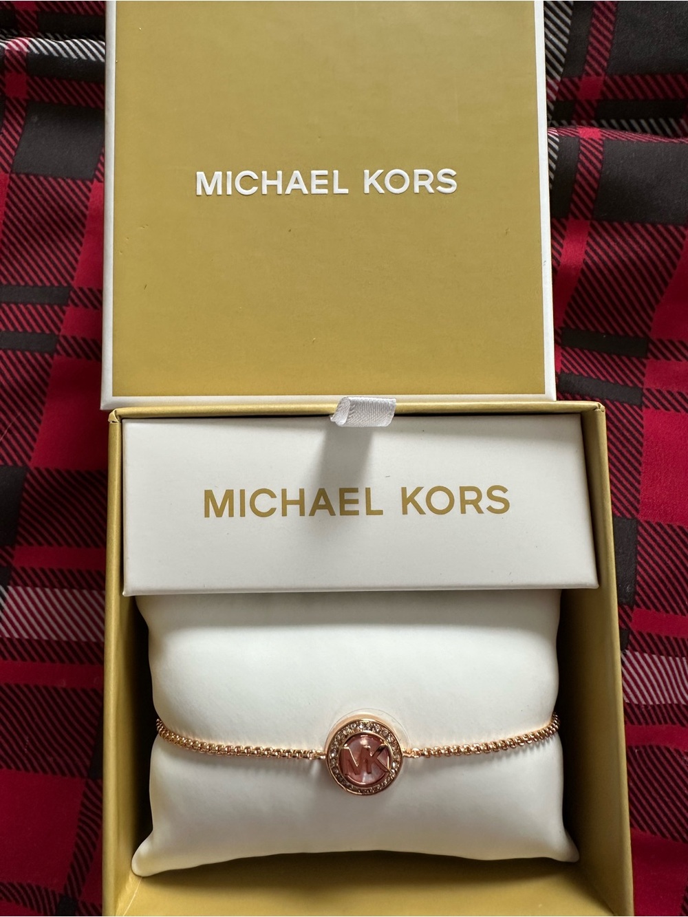 Michael Kors Rose Gold Knot Pendant Chain Bracelet